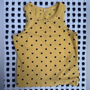 Mini Rodini Yellow Top with Black Polka Dots
